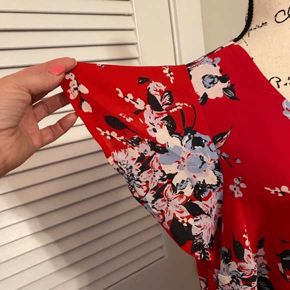 Modcloth Red Floral Midi Dress - Picture 3 of 7